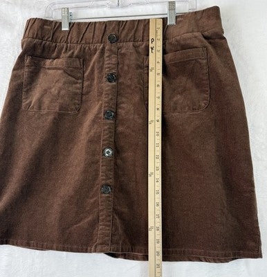 Torrid Mini Skirt 1 Corduroy 1X Brown Plus Size Womens Pull On
