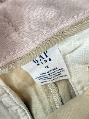 Gap Kids Uniform Midi Shorts 12 Girls Beige Tan 6.5” New NWT
