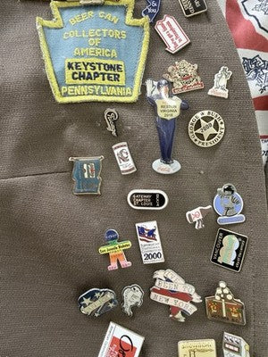 Beer Can Collection Collector Vest Pins Vintage 1980 BCCA