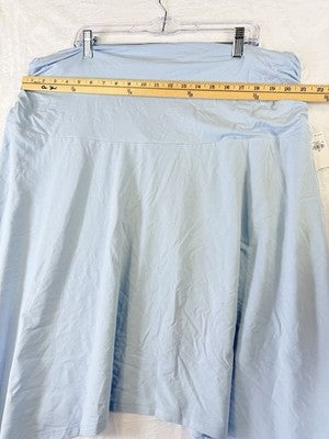 Old Navy 2X Asymmetrical Draped Midi Skirt Light Blue Knit Pull On Women New NWT