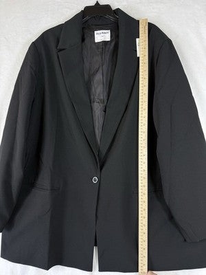 Old Navy Blazer Women 3X Black Suit Jacket Classic Stretch Plus Size New NWT