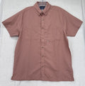 X Caster Shirt Small Salmon Pink Short Sleeve Button Up Mens XCaster Fishing UPF