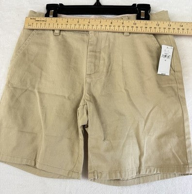Gap Kids Uniform Midi Shorts 12 Girls Beige Tan 6.5” New NWT