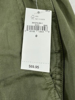 Gap Downtown Khaki Pants 0 Womens Green New NWT Khakis Cotton Stretch