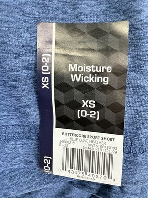 Athletic Works Shorts XS 0-2 Women Buttercore Butter Core Gray Blue Lot 2 NEW