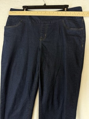Woman Within Jeans 18W Pull On Dark Blue Plus Size Womens