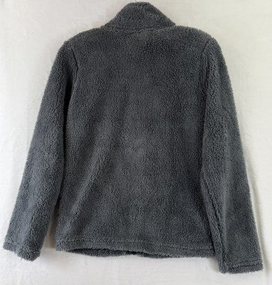Buffalo Bills Sherpa Fleece Jacket Small Juniors Women Gray Full Zip Mock Neck