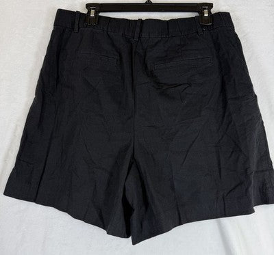 Gap 365 High Rise Linen Blend Shorts Large Tall Women Black New NWT