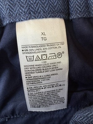 Banana Republic Linen Blend Shorts 18 Skort Blue Herringbone New NWT