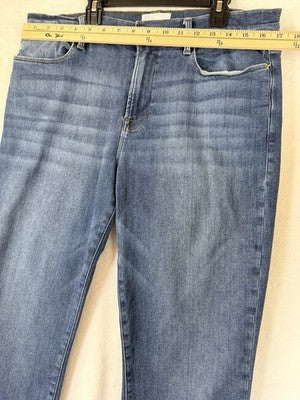 Frame Le High Straight Jeans 33 Denim Blue Womens