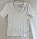 Gap Modern Tee Short Sleeve Small Women White Top V Neck New NWT