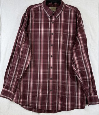 Cabelas Mens Shirts 2XL Tall 2XT Long Sleeve Button Up Outfitter Series Plaid