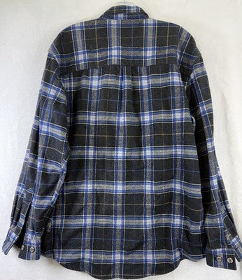 Stillwater Supply Co Flannel Shirt Mens Large Blue Plaid Long Sleeve Button Down