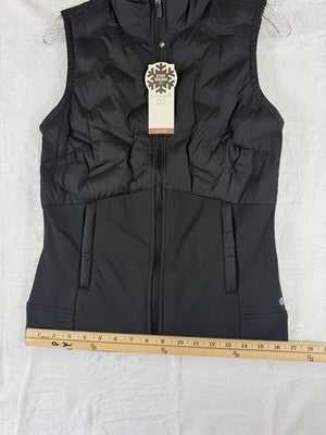 Calia Puffer Vest XS Black Womens Run Running Cold Dash Full Zip New NWT