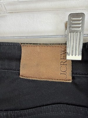 J Crew 9” Demi Boot Crop Jeans 24 Black Denim Womens Raw Hem
