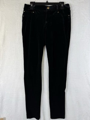 INC International Concepts Pants Women 10 Black Velvet Skinny Stretch