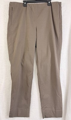 J Jill Essential Cotton Stretch Pants 16 Knit Brown Taupe Pull On Womens