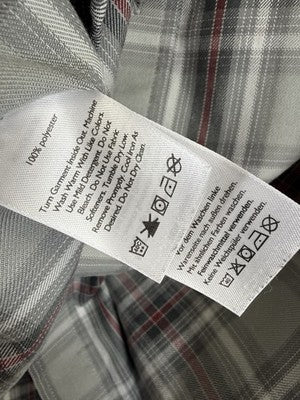 Eddie Bauer Shirt Mens Large Long Sleeve Gray Plaid Button Up
