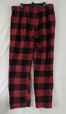 Gap Flannel Pajama Pants Mens Large Red Black Buffalo Check Plaid Drawstring PJ