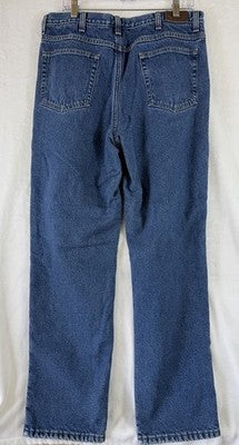 LL Bean Double L Fleece Lined Jeans 36x32 Mens Blue Classic Fit