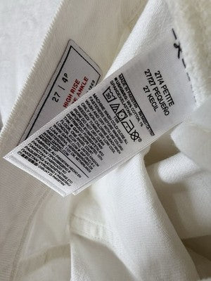 Gap High Rise Stride Ankle Jeans 27 4 Petite White Denim Womens New NWT