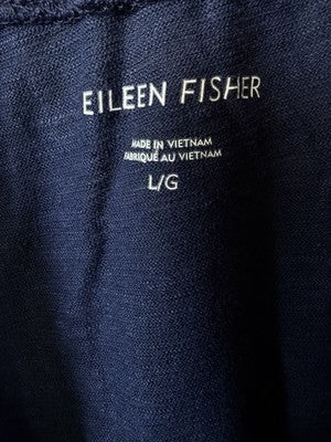 Eileen Fisher Lantern Pants Large Blue Hemp Organic Cotton Pull On Knit Women