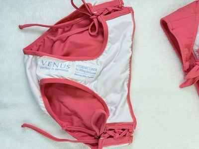Venus Bikini Set Small Halter Top 6 Bottoms 4 Coral Pink Swimsuit Swim