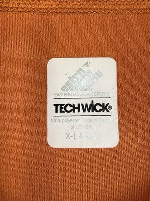 Eastern Mountain Sports 1/2 Zip Shirt XL Techwick Orange Mock Long Sleeve Mens