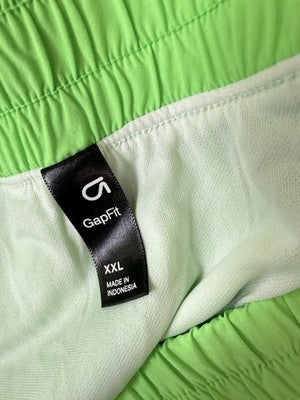Gap Fit Running Shorts XXL Petite Womens Lime Green High Rise Brief Liner New