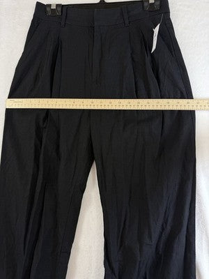 Gap Linen Blend Trousers 4 Petite Black High Rise Wide Leg 365 New NWT