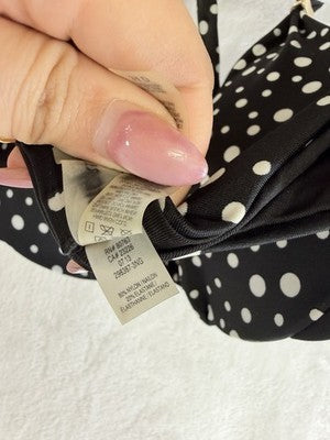 Victorias Secret Bikini Set 34D Push Up Black White Polka Dot Top Bottoms
