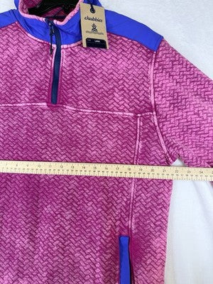 Chubbies Large Pullover 1/4 Zip Shirt Let Me Pink Quilted Sweatshirt New NWT