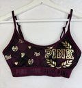 Victoria Secret Pink Sports Bra Small Burgundy Womens
