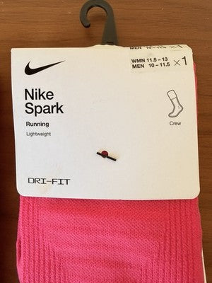 Nike Spark Lightweight Crew Ankle Socks Large Pink Men 10-11.5 Women 11.5-14 New