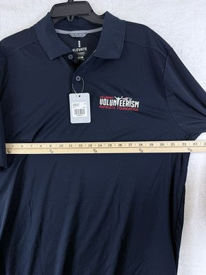 New England Patriots Foundation Golf Polo Large Mens Blue Shirt Short Sleeve New