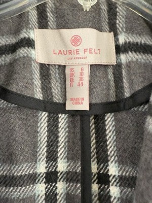 Laurie Felt Size 6 Jacket Gray Plaid Wool Blend Blazer Womens Soft