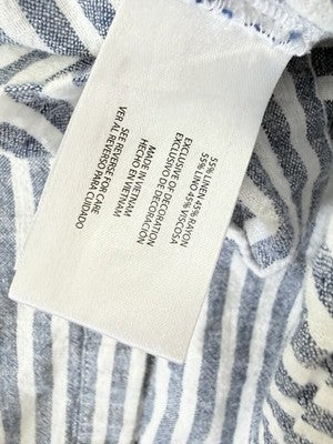 Orvis Womens Tops XS 100% Line Button Down Blue White Striped Sleeveless