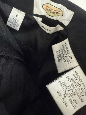 Vintage Talbots Pants 6 Black High Rise Microfiber 5 Pocket Womens