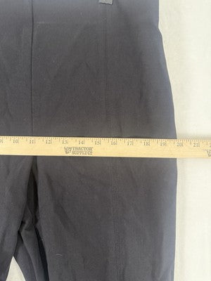 Talbots Portland Pants 16 Black Riding Stretch Ankle Front Seam Side Zip Womens