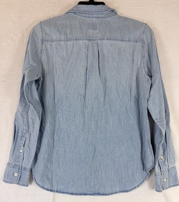 Gap Denim Shirt Womens XS Petite Blue Long Sleeve Button Up Top Cotton New NWT