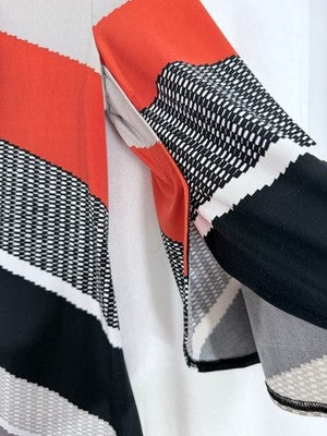 Alfani Tunic Tops Small Black Red Print Womens Top Blouse