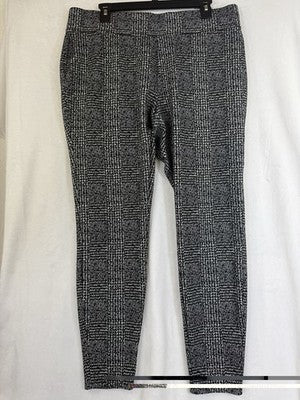 Lands End Starfish Leggings Large Womens Black White Print Pull On