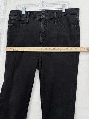 J Crew 9” Mid Rise Skinny Jeans 31 Womens Black Denim
