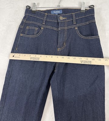 ModCloth Jeans 8 Karaoke Seamstress Buttoned Dark Blue Denim Skinny