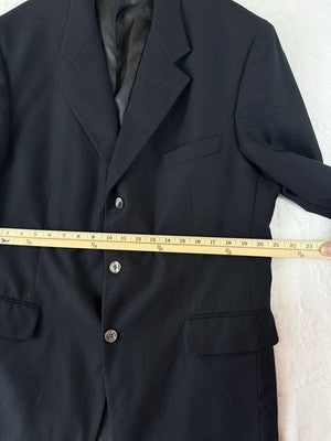 Brook Brothers Blazer 42r Navy Blue Wool Mens Jacket *FlawRead