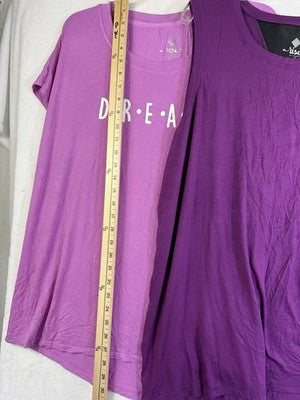 Rise By Lularoe XL 1X Tops Workout Purple Sleeveless Short Sleeve Lot New
