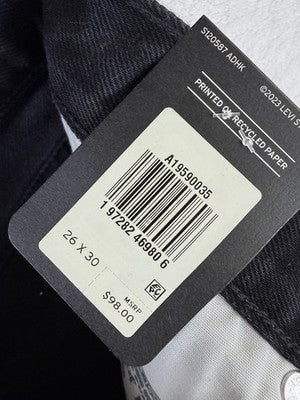 Levis 501 Jeans Women 26 Black Button Fly 26x30 100% Cotton Denim Levi’s New NWT