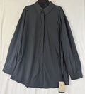 Nike 24.7 Perfect Stretch Shirt Medium Women Long Sleeve Oversized Black Top NEW