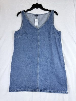 Gap UltraSoft Denim Mini Dress Medium Women Sleeveless Jean Blue Medium Wash New