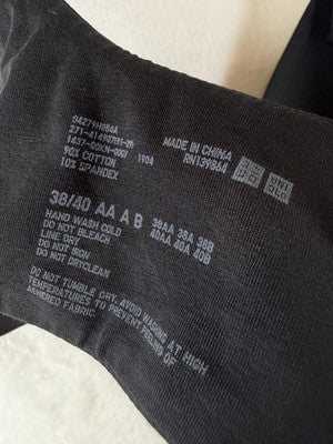 Uniqlo Wireless Bra 38 40 A B Black 38 AA 38A 38B 40AA 40A 40B